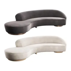 Serpentine sofa with arm by vladimir kagan